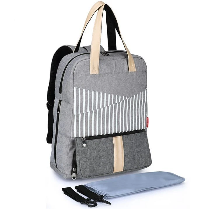 New Mummy Dad Bag Diaper Backpack Handbag Travel bag Black Grey Size L