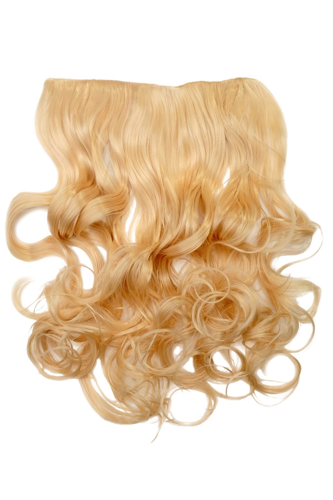 Clip-In Heat Resistant Curly Blonde Hair Extensions with 5 Clips