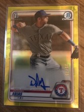 2020 Diosbel Arias Bowman Chrome Yellow Auto /75