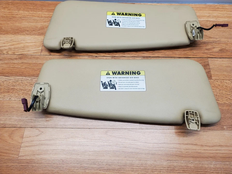 ✅ 04-10 OEM BMW E60 545i 550i Delantero Izquierdo Derecho Interior Parasoles Beige CONJUNTO Foto 4 de 4