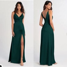 Jenny Yoo Beckett Bridesmaid Maxi Dress in Emerald Green Size 18