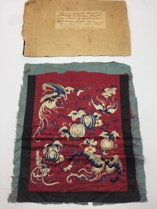 Antique Chinese Silk Embroidered Panel Butterfly Stunning Kimono Robe Remnant