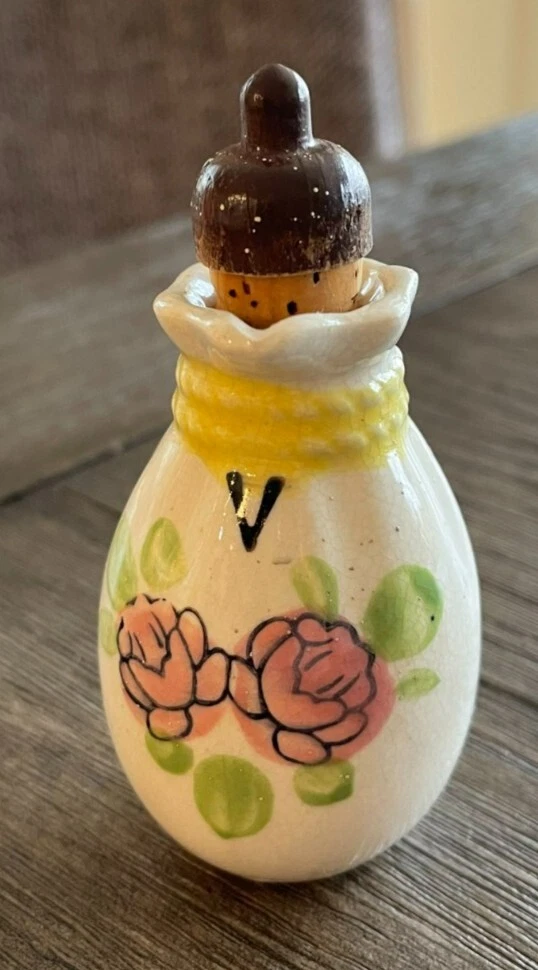 Vintage Ceramic Hand Painted Vinegar Cruet Made in Japan - Kitchen Collectable