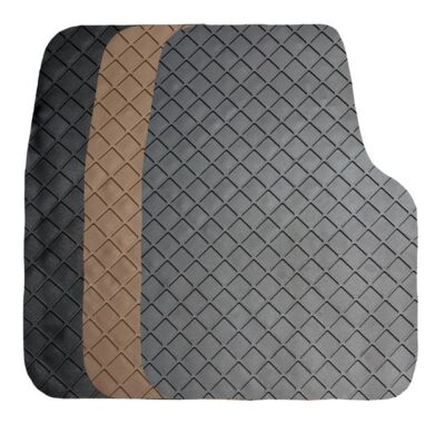 4 Piece Flexomat Rubber Custom Fit Floor Mats for Saab Vehicles - Black Tan Gray