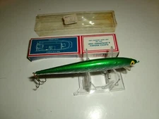 Vintage Rebel Minnow 4-1/2" Body F 204 Green Lure - Used