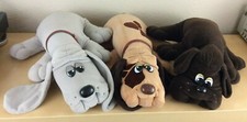 Lot of 3 Vintage 17" Tonka Pound Puppies: Gray, Tan w/ Spots, Chocolate 1986 