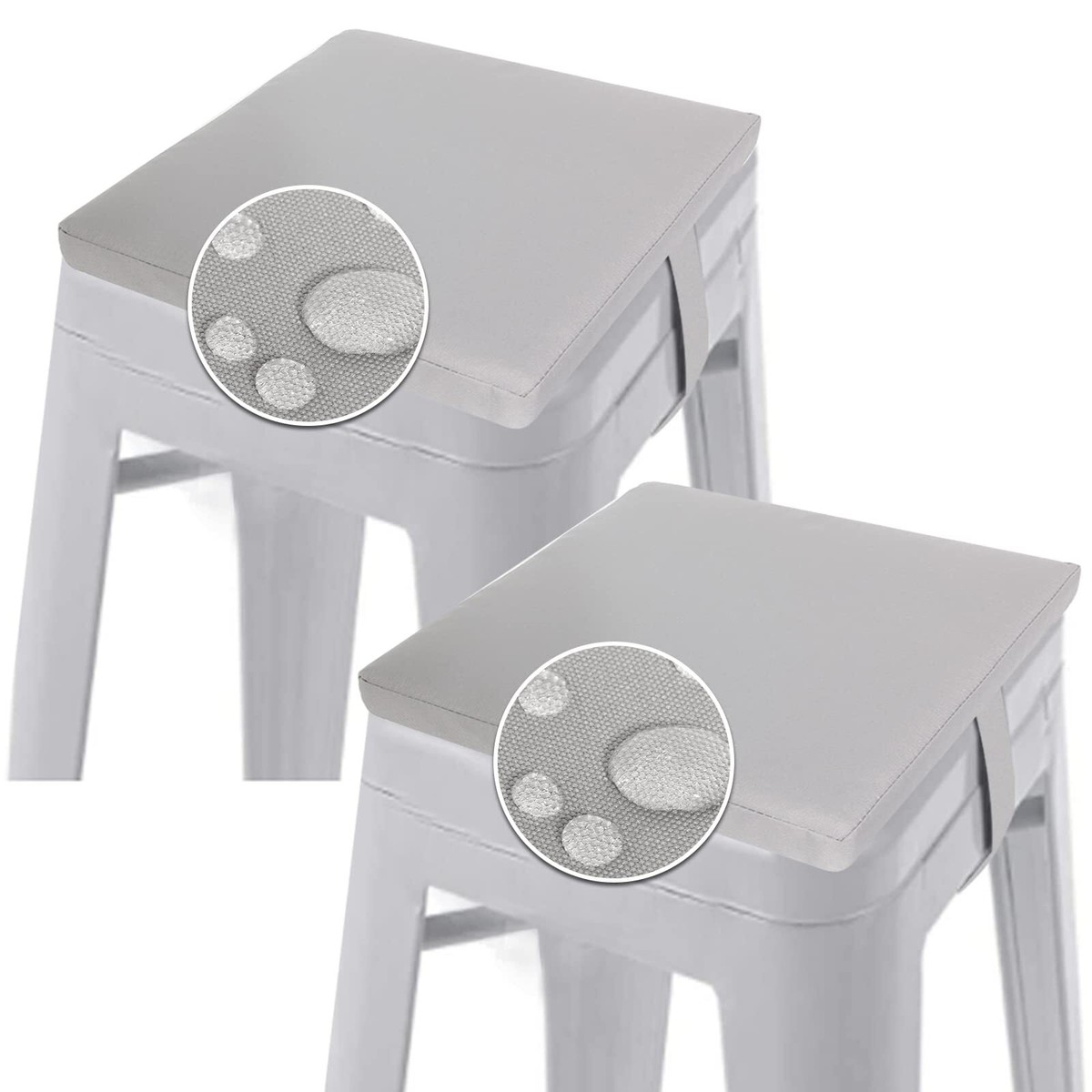 Pack 12x12 Inch Indoor Outdoor Bar Stool Cushions Non Slip