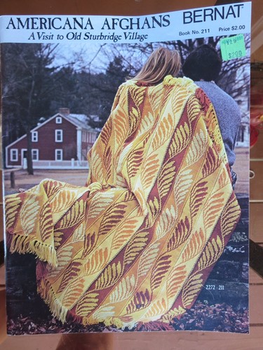1974 Bernat Americana Afghans Visit To Old Sturbridge Village Knit Book 211-VTG - Picture 3 of 6