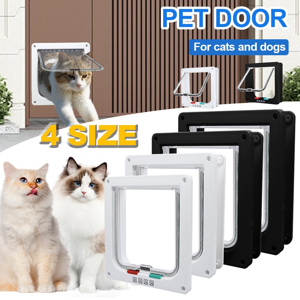 4 Way Security Screen Pet Door SXL Size Adjustable Door Brush Flap