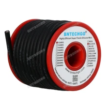 12 Gauge Flexible Silicone Wire Black 25 ft 600V 200 deg C Tinned Copper Wire