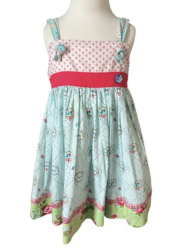 Matilda Jane Platinum Happy Day Bird Knot Dress GUC Sz 4 (435)