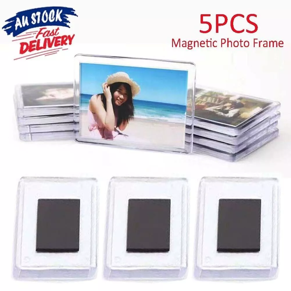5pcs Blank Acrylic Fridge Magnets Photo Frame Magnetic