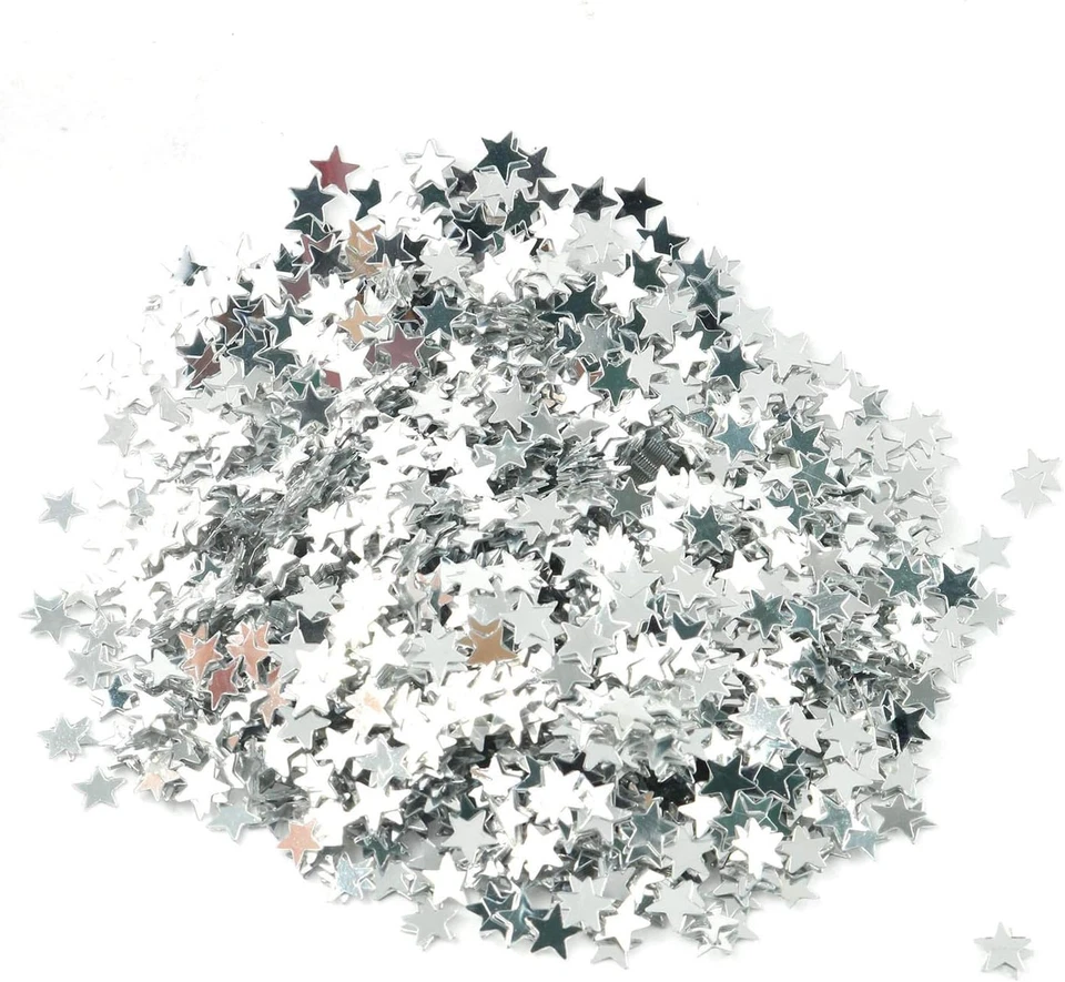 Confeti Estrella 30 Gramos 6Mm Oro y Plata Estrellas Lentejuelas Lámina Metálica Confetis Foto 4 de 4