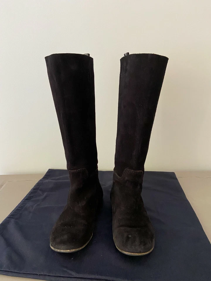 Pedro Garcia kesia «ЛЕГКО» до колена черная замша езды плоский ботинки размер 39 $725 - Изображение 2 из 4