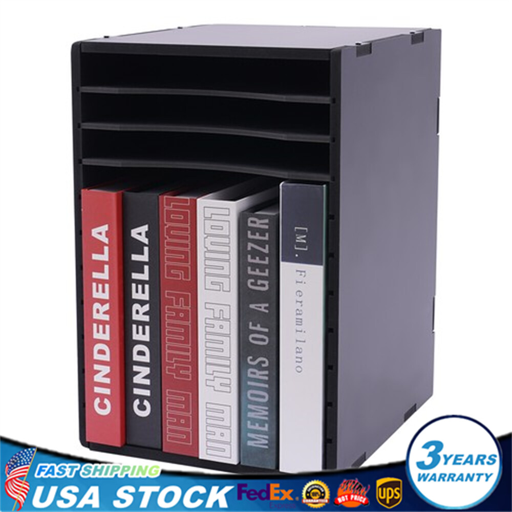 Black 11-Compartment Vertical Desktop File Sorter & Office Organizer-image