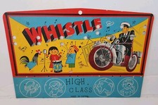 WHISTLE Vintage Display Card Japan 1950s Cardboard