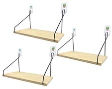 Floating Shelves Set of 3 Rustic Solid Wood Floating Shelf Wall Burlywood X 3