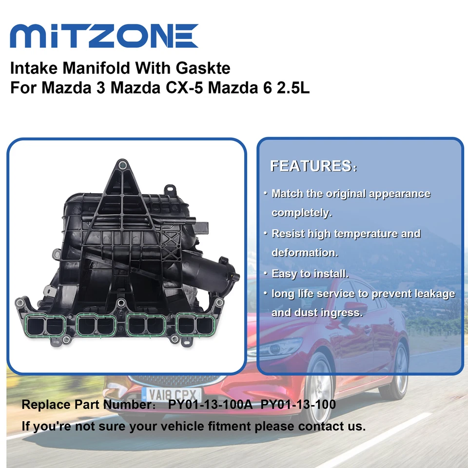 Colector de admisión de motor con sello para Mazda 3 6 CX-5 2014-2020 2,5 L NA PY01-13-100A Foto 4 de 4