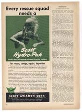 1955 Scott Aviation Ad: Scott Hydro Pak - SCUBA Gear for Rescue, Salvage, Repair