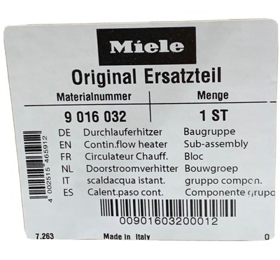 miele original 9016032 Miele Continuous Flow Heater | eBay