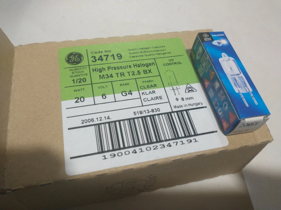 GE - G4 20W 6V Low Voltage Halogen Capsule Lamps bulb Lamp Genuine 34719 - Image 2 of 3