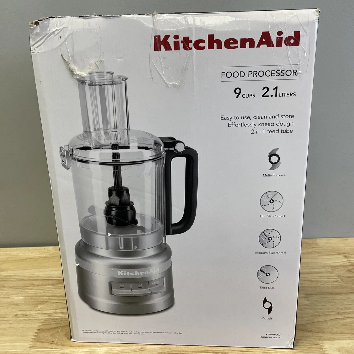 KitchenAid 9 Cup Food Processor Plus - Contour Silver