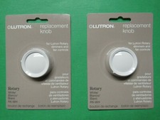  2 White LUTRON Knobs fits volume control, fan, dimmers, etc