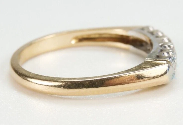 Antique 1920's Diamond Wedding Band 13K Two Tone Gold Ring Size 6.25 UK-M Deco - Image 3 of 4