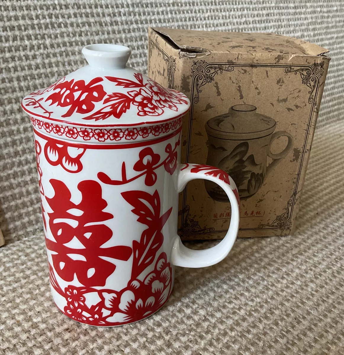 Porcelain Infuser Mug with Lid