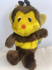 Vintage 1980 Dakin Buzz Bee 9" Yellow Brown Bumble Bee Plush Shredded Clippings