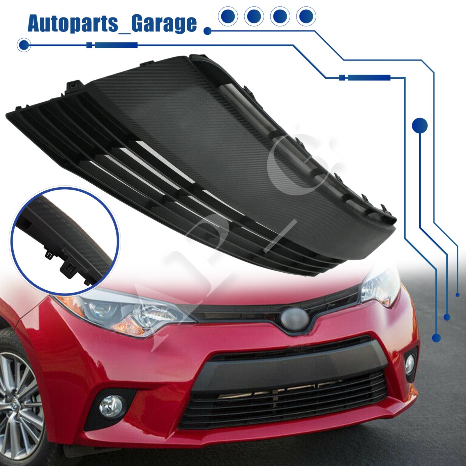 Parrilla inferior parachoques delantero para Toyota Corolla CE LE