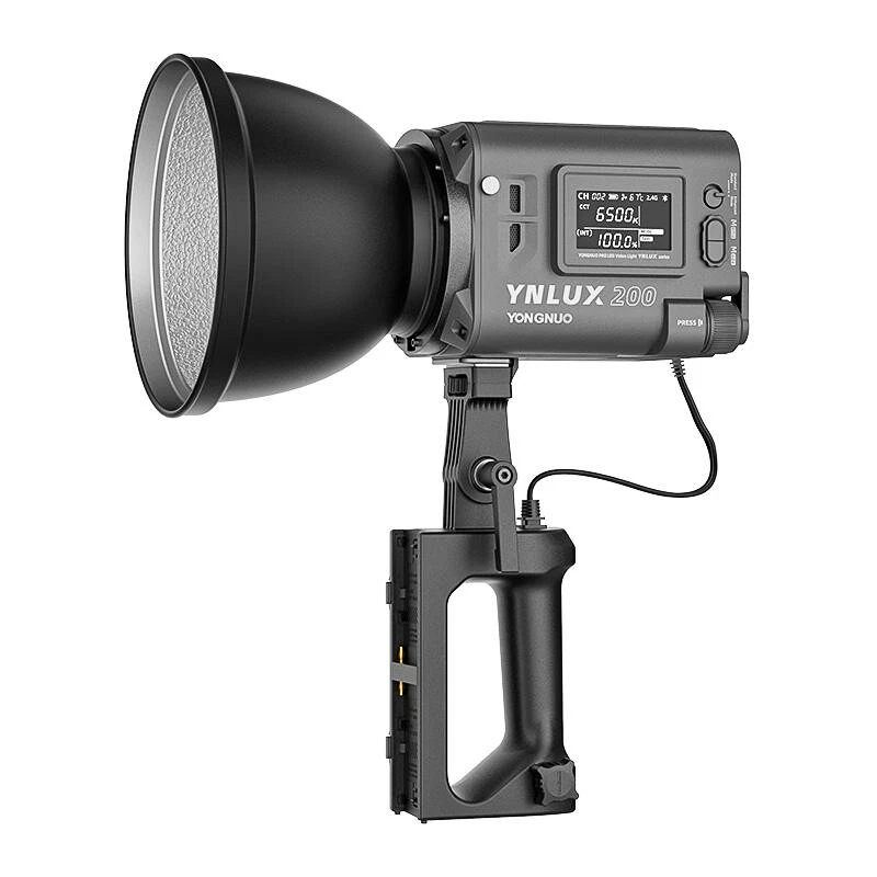 YONGNUO YNLUX200 200W Bi-color LED Video Light 2700K-6500K +Handle Power Adapter - Image 3 of 4