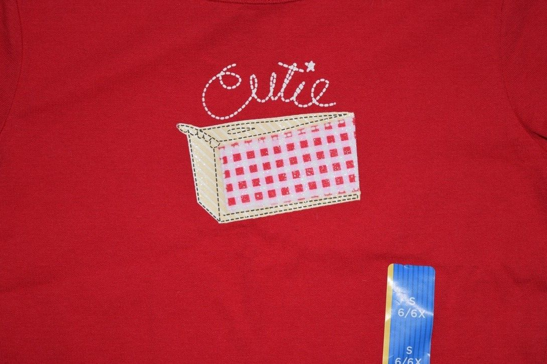 <Are You Different×6>ROKUAYD PINCH TEE NWT 4TH OF JULY RED CUTIE PIE SPARKLY TEE T SHIRT SIZE S 6