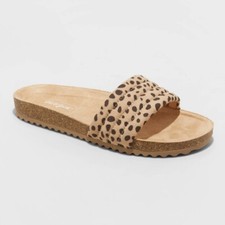 Girls' Selma Leopard Print Slip-on Footbed Sandals - Cat  Jack  - Tan -- Size 3