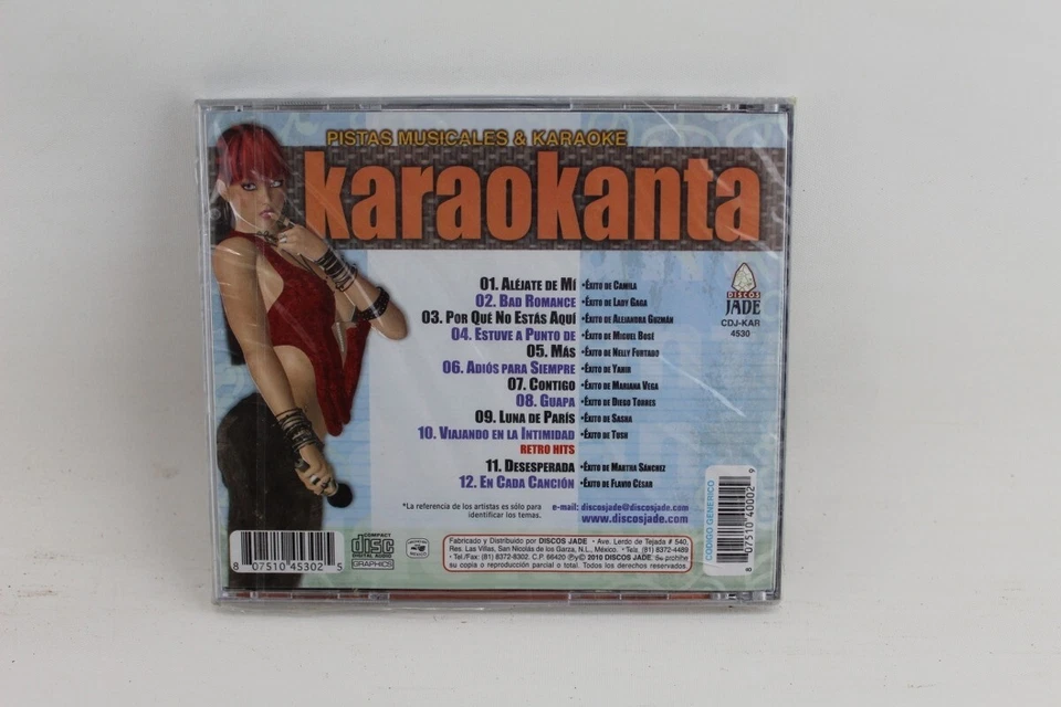 Camila,Lady Gaga,Alejandra Guzman, Yahir Karaokanta Top Hits  CD New Foto 2 de 2