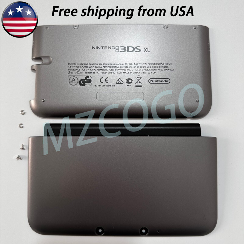 Sliver Gray Front & Back Housing Shell Case Cover For Nintendo 3DS
