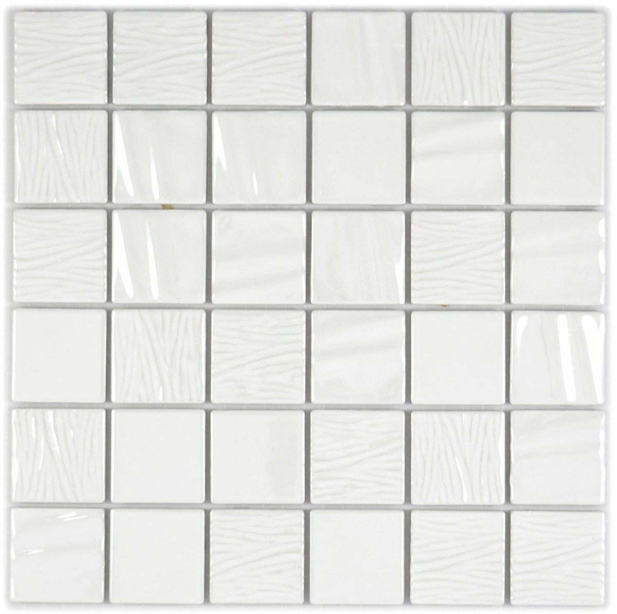 Carrelage mosaïque en céramique blanc brillant 3D pour mur, salle de