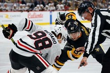 Connor Bedard & Sidney Crobsy 8X10 Faceoff REPRINT
