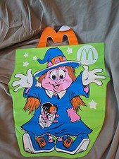 MCDONALD's HALLOWEEN VINYL BAG WITCH, Vintage 1990s Happy Meal Toy Bag