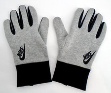 Nike Club Fleece Gloves Women's Large Embroidered Logo Heather Grey/Black