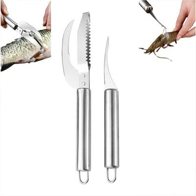 3-in-1 Stainless Steel Fish Scale Knife Scraper Peeler Tool for Boning Filleting