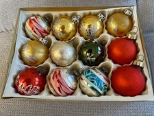12 alte vintage Christbaum Kugeln Glas Weihnachtsbaum (4)