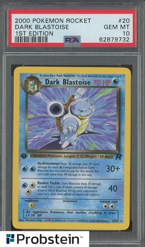2000 Pokemon Rocket 1st Edition #20 Dark Blastoise PSA 10 GEM MINT