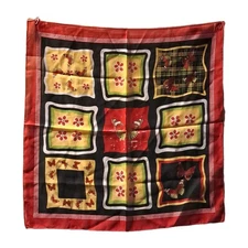 Cejon Sheer 20" x 20" Head Scarf Butterflies Patchwork