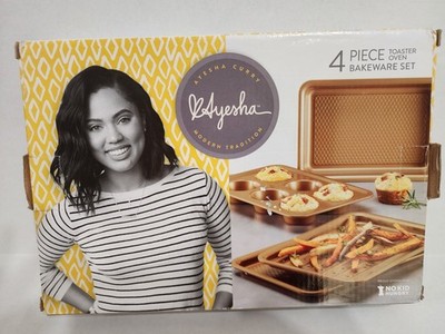 Ayesha Curry 4-Piece Copper Toaster Oven Bakeware Set Nonstick Dishwasher Safe