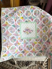 Handmade Patchwork Quilt Floral Embroidery