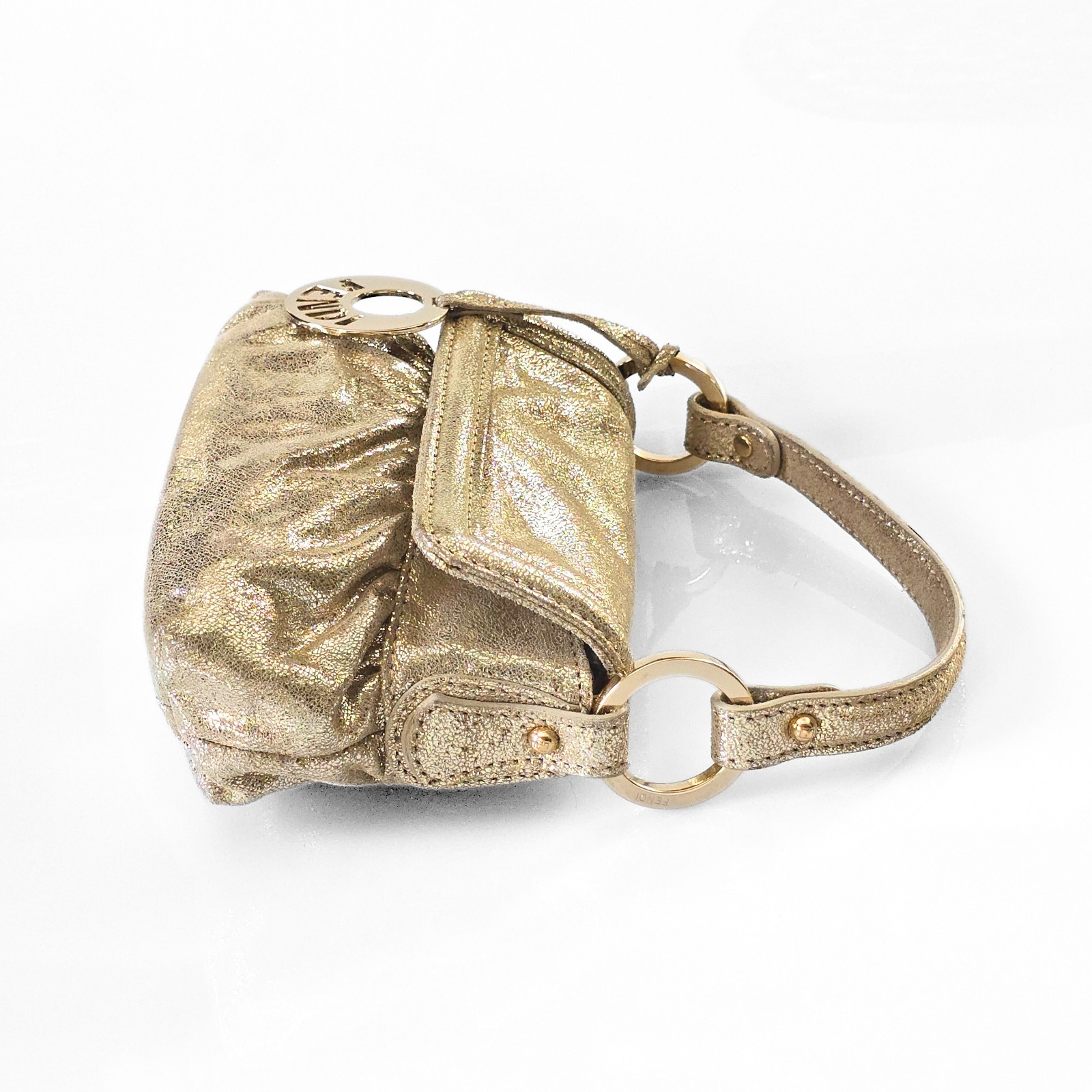 Fendi Mini Chef Bag Metallic Champagne Gold Vintage thumbnail 5