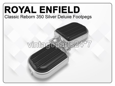 Für Royal Enfield Classic Reborn 350 Front Rider Deluxe Fußrasten Silber