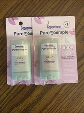Coppertone Pure  Simple Baby Sunscreen Stick SPF 50, 0.49oz - Pack of 2