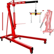 2 Ton Heavy Duty Folding Hydraulic Engine Hoist, Cherry Picker Shop Crane Lift